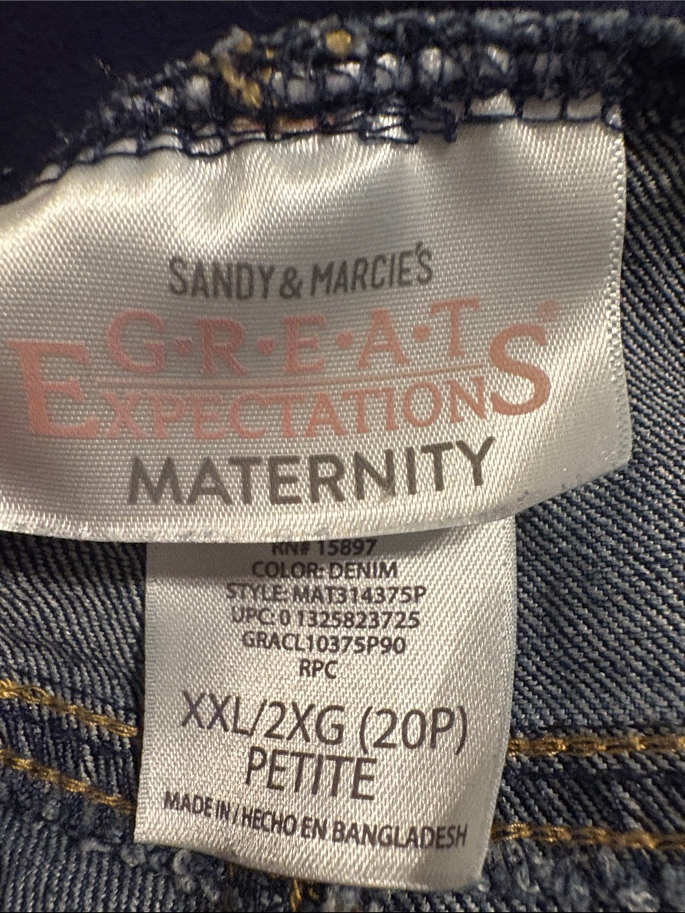 Navy Maternity Straight Leg Jeans with Overband - Picture 5 of 5